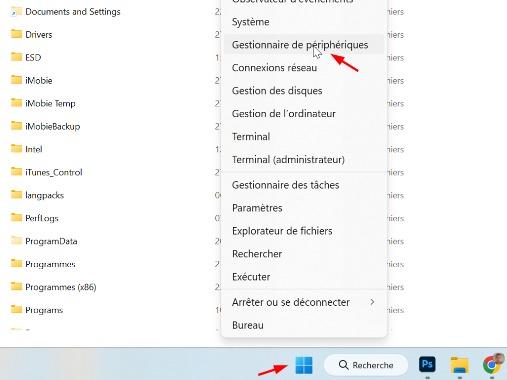 13 solutions pour réparer un menu démarrer Windows 11 qui ne s'affiche pas 7 ouvrir le gestionnaire de périphériques windows 11